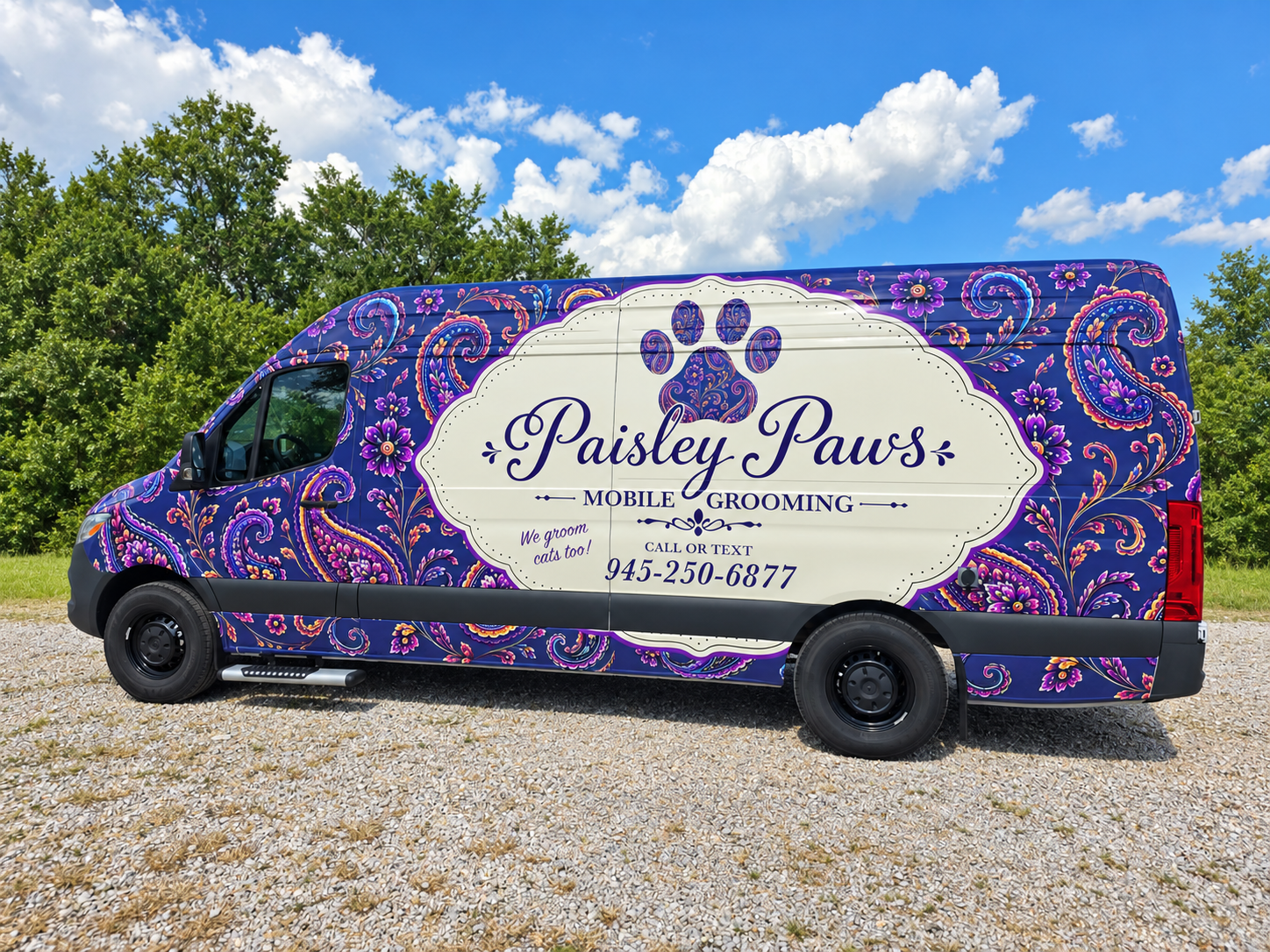 Professional Paisley Paws groomer at work